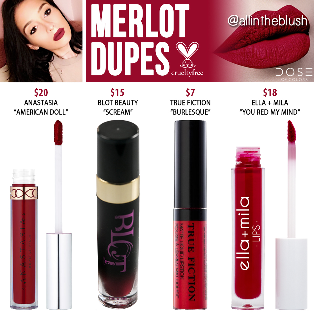 Dose of Colors Merlot Liquid Lipstick Dupes