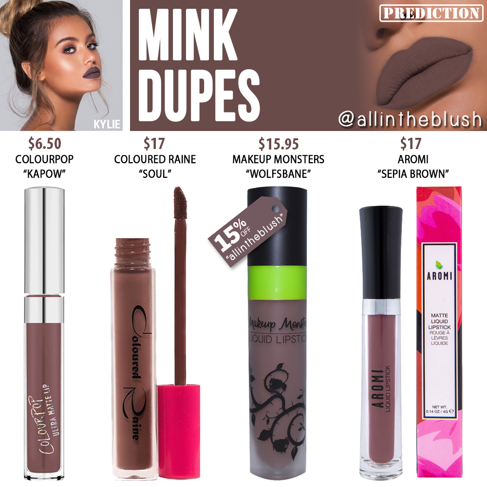 Kylie Cosmetics Mink Liquid Lipstick Prediction Dupes