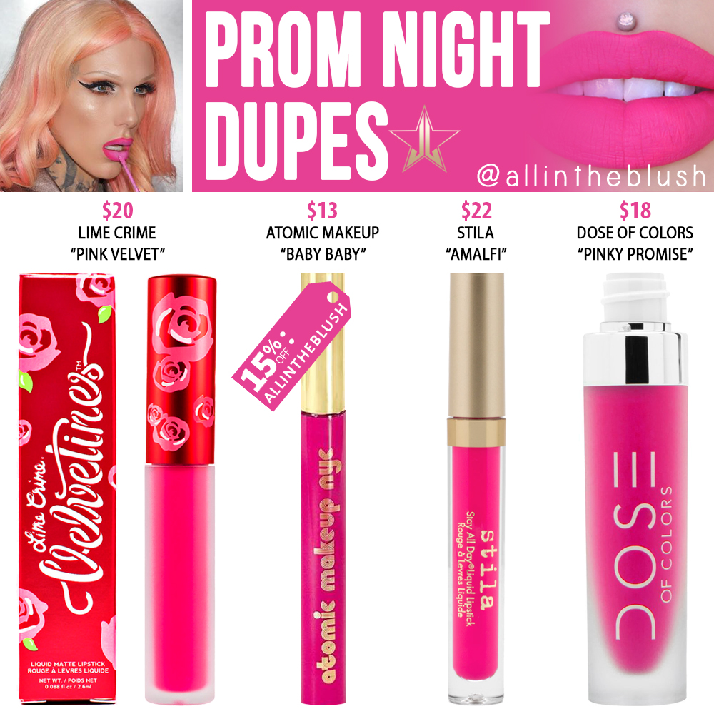 Jeffree Star Prom Night Velour Liquid Lipstick Dupes