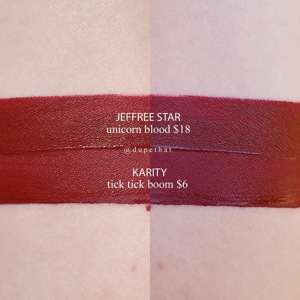 Jeffree Star Unicorn Blood Velour Liquid Lipstick Dupes