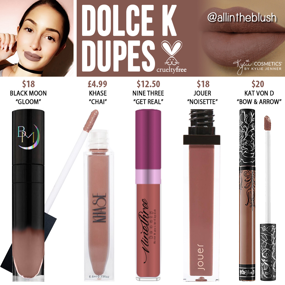 Kylie Cosmetics Dolce K Liquid Lipstick Dupes - All In The 