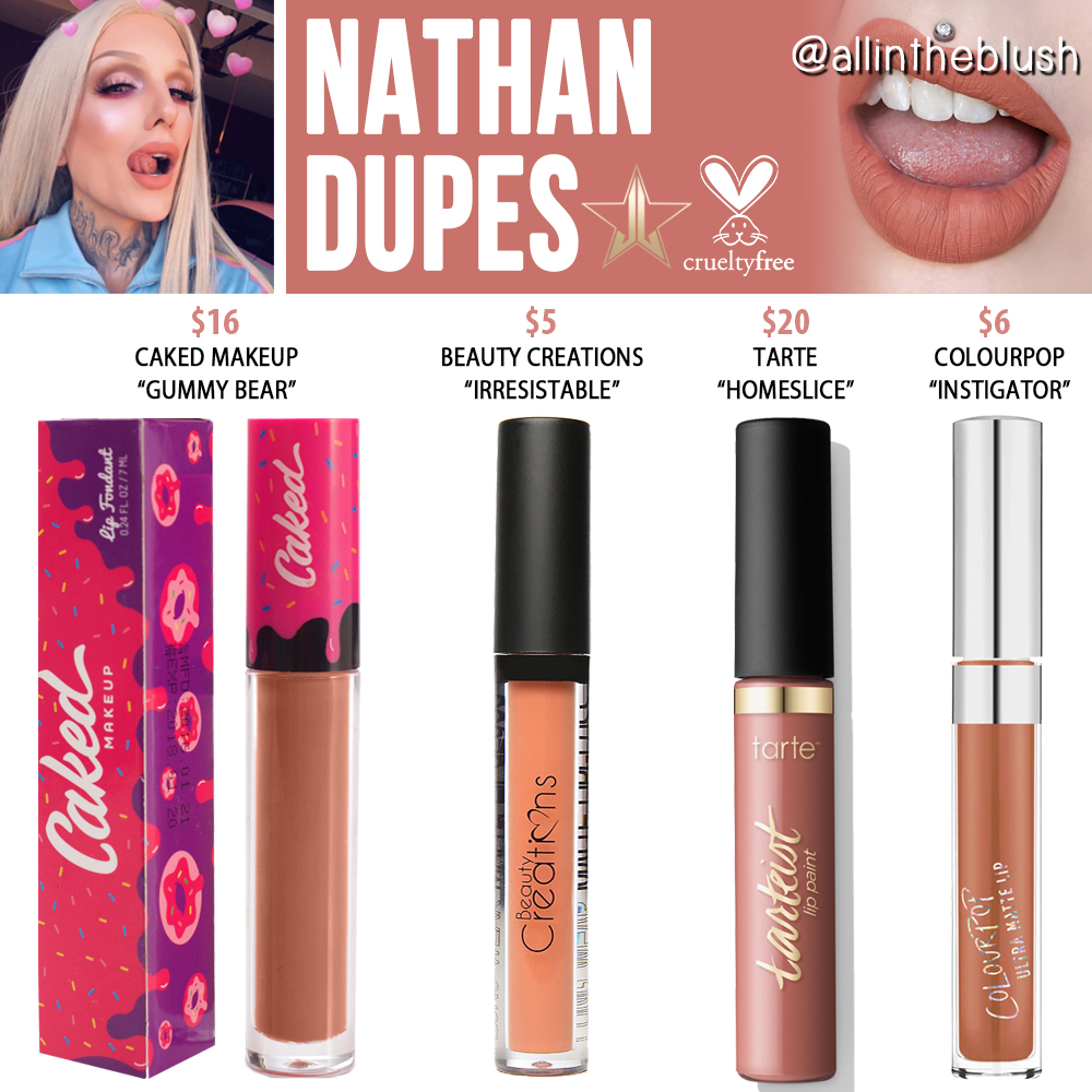 Jeffree Star Nathan Velour Liquid Lipstick Dupes