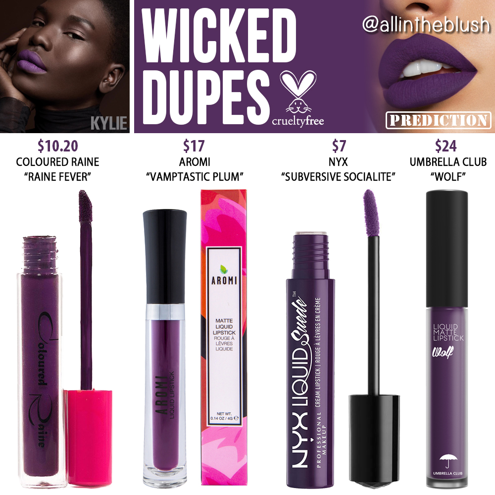 Kylie Cosmetics Wicked Liquid Lipstick Prediction Dupes