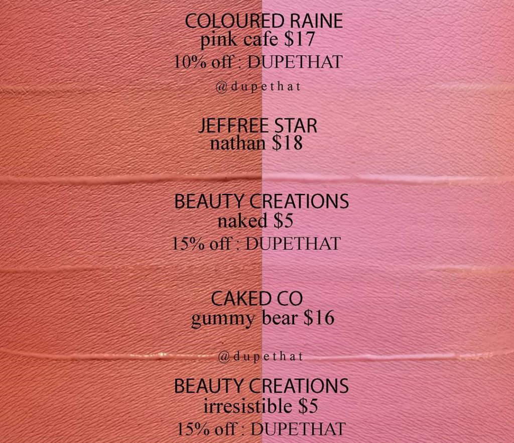 Jeffree Star Nathan Velour Liquid Lipstick Dupes [Star Family Collection]