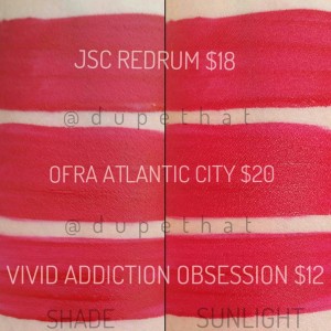 Jeffree Star Redrum Velour Liquid Lipstick Dupes