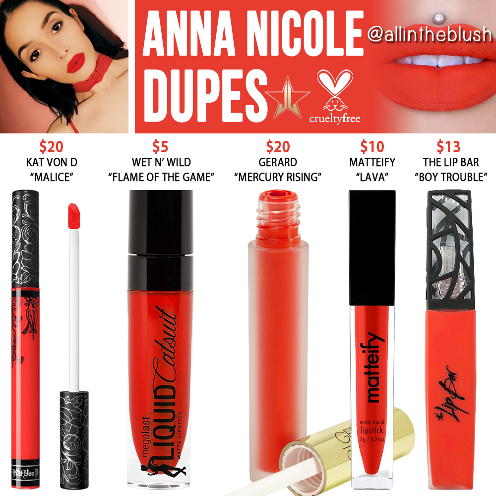 Jeffree Star Anna Nicole Velour Liquid Lipstick Dupes All In The Blush
