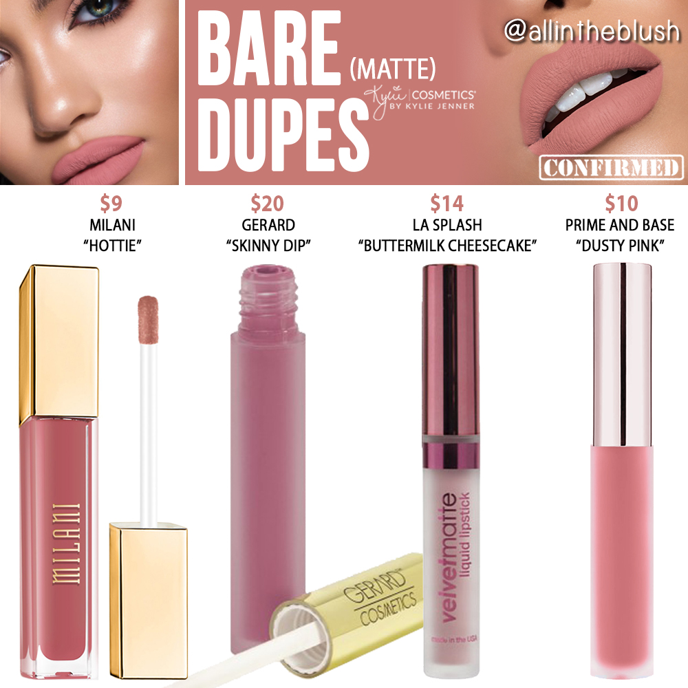Kylie Cosmetics Bare Matte Liquid Lipstick Dupes [Vacation Edition]