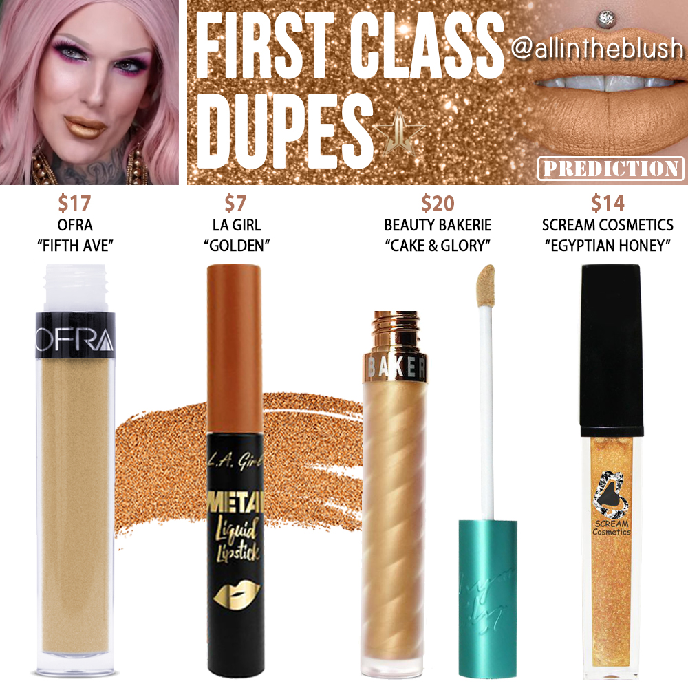 Jeffree Star First Class Velour Liquid Lipstick Prediction Dupes