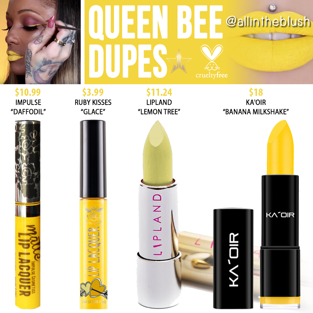Jeffree Star Queen Bee Velour Liquid Lipstick Dupes