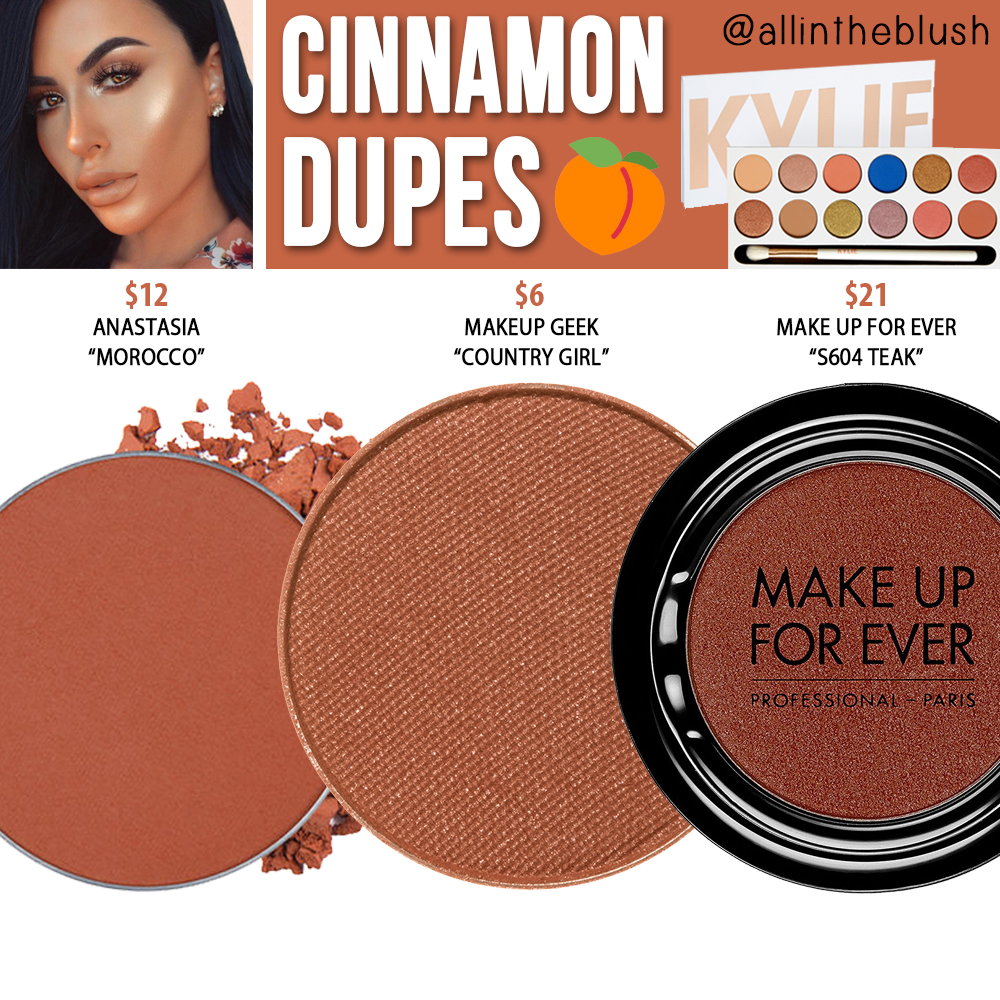 Kylie Cosmetics Cinnamon Eyeshadow Dupes [Royal Peach Palette]