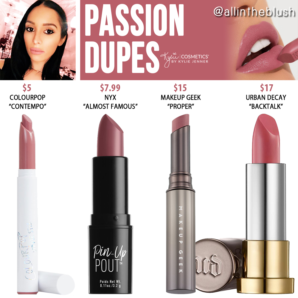 Kylie Cosmetics Passion Silver Series Lipstick Dupes