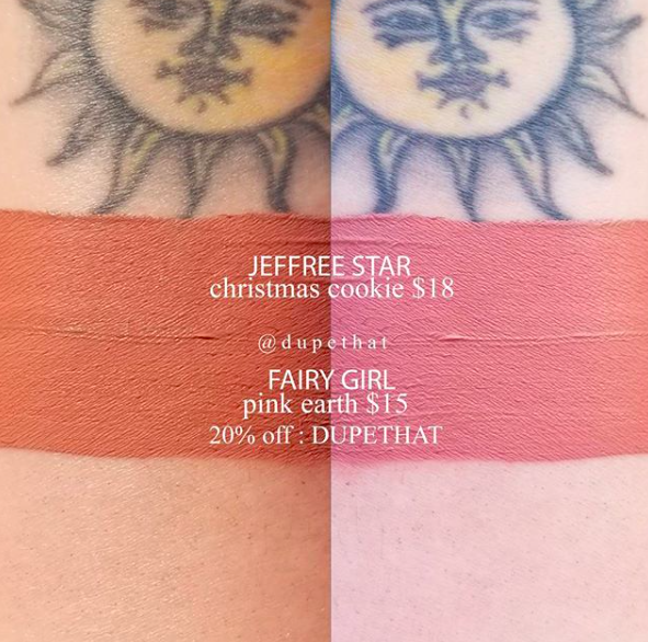 Jeffree Star Christmas Cookie Velour Liquid Lipstick Dupes