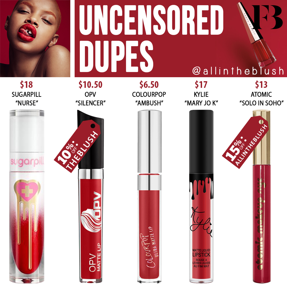 Fenty Beauty Uncensored Stunna Lip Paint Dupes