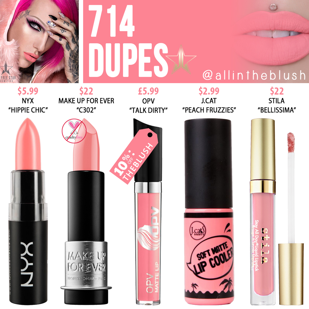 Jeffree Star 714 Velour Liquid Lipstick Dupes All In The Blush