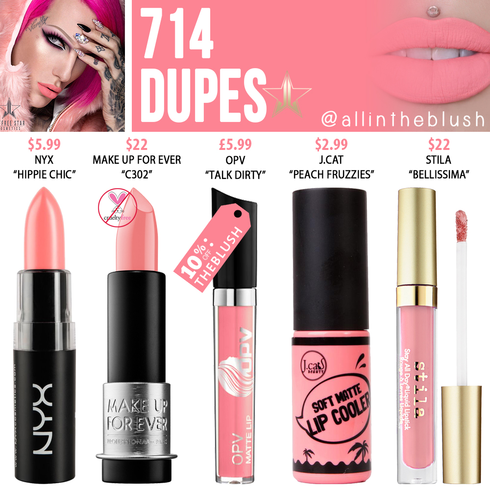 Jeffree Star 714 Velour Liquid Lipstick Dupes