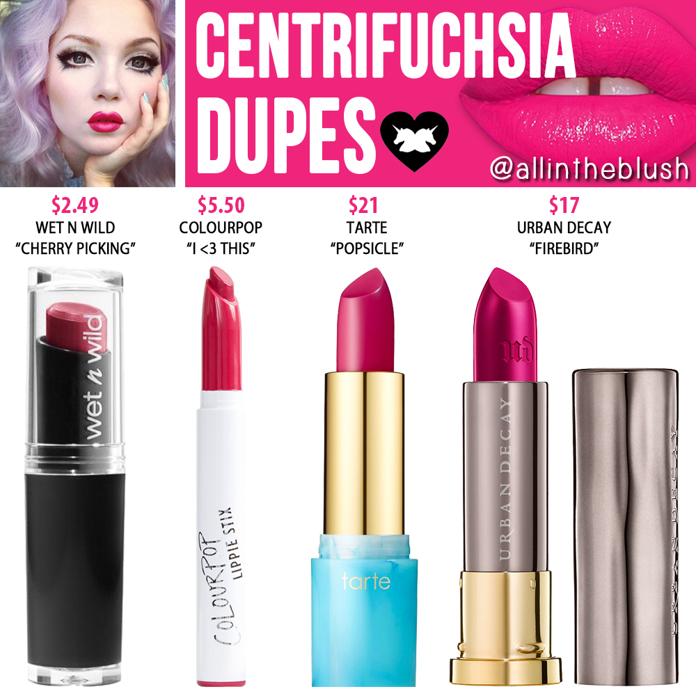 Lime Crime Centrifuchsia Unicorn Lipstick Dupes