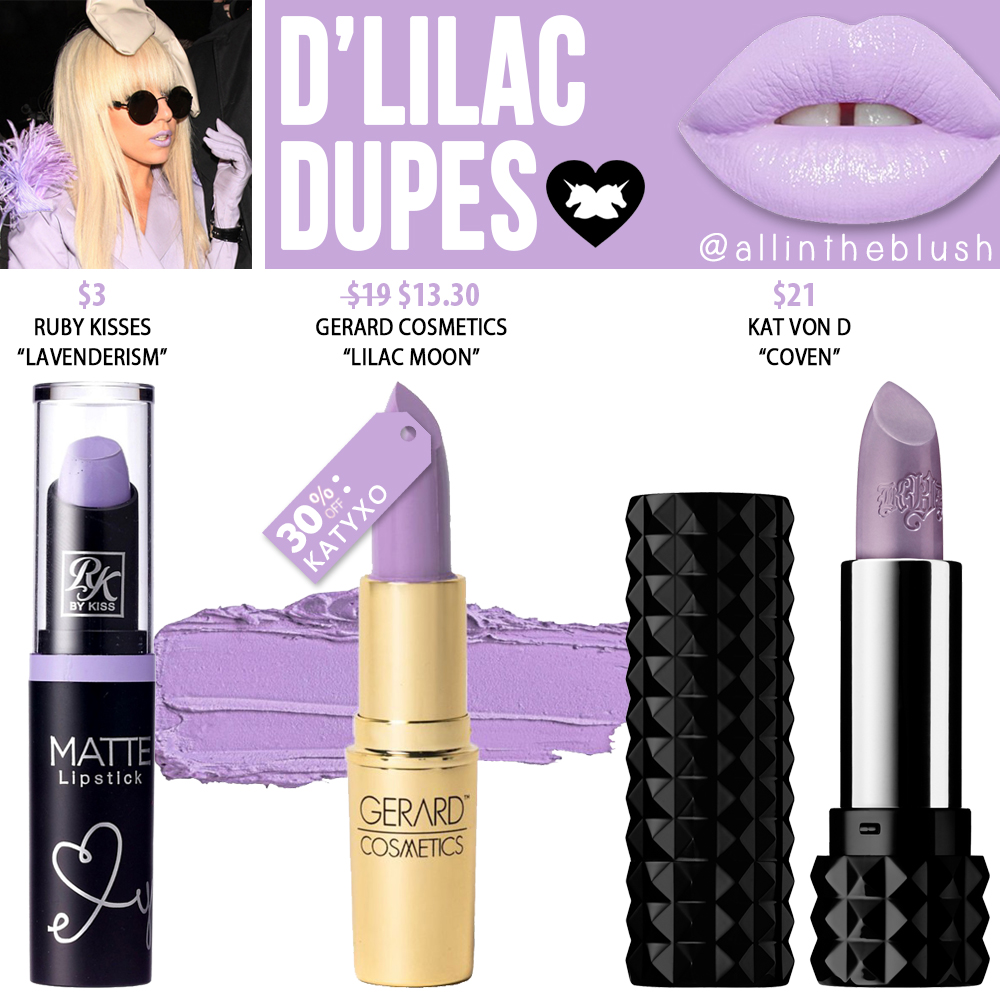 Lime Crime D’Lilac Unicorn Lipstick Dupes