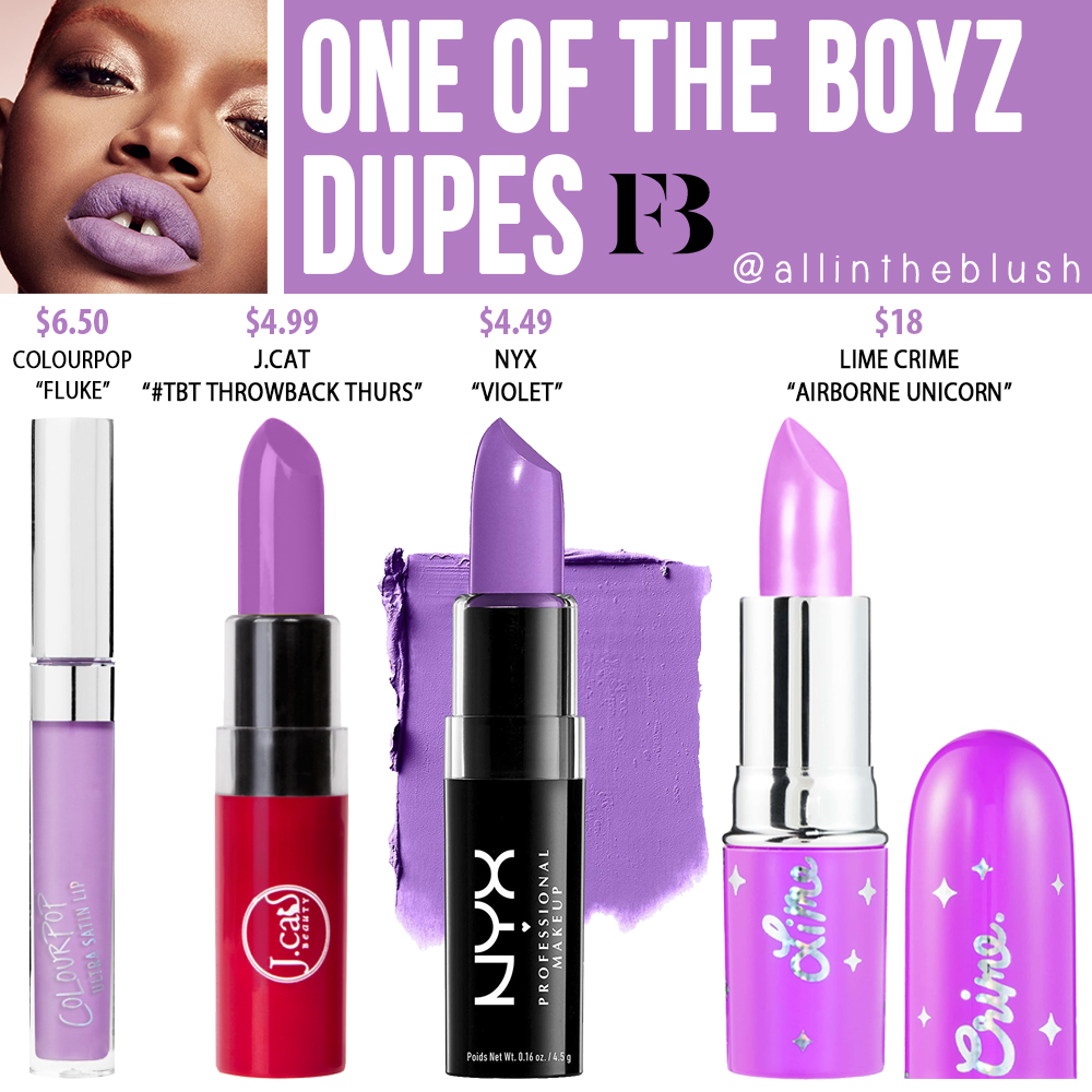 Fenty Beauty One of the Boyz Mattemoiselle Plush Matte Lipstick Dupes