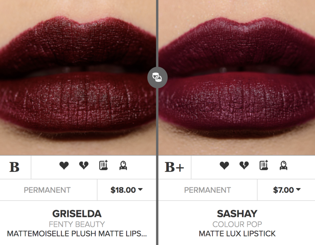 Fenty Beauty Griselda Mattemoiselle Plush Matte Lipstick Dupes