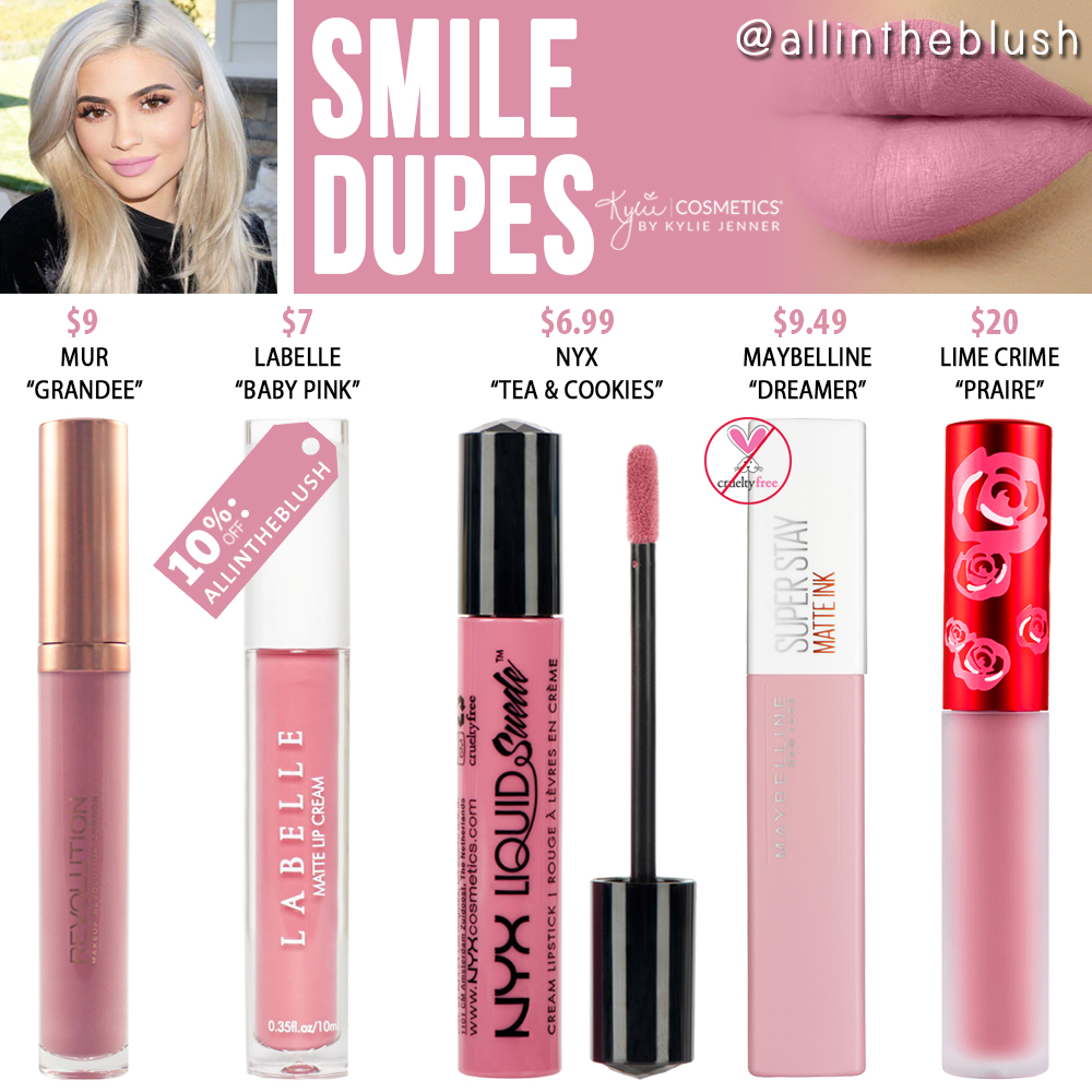 Kylie Cosmetics Smile Liquid Lipstick Dupes