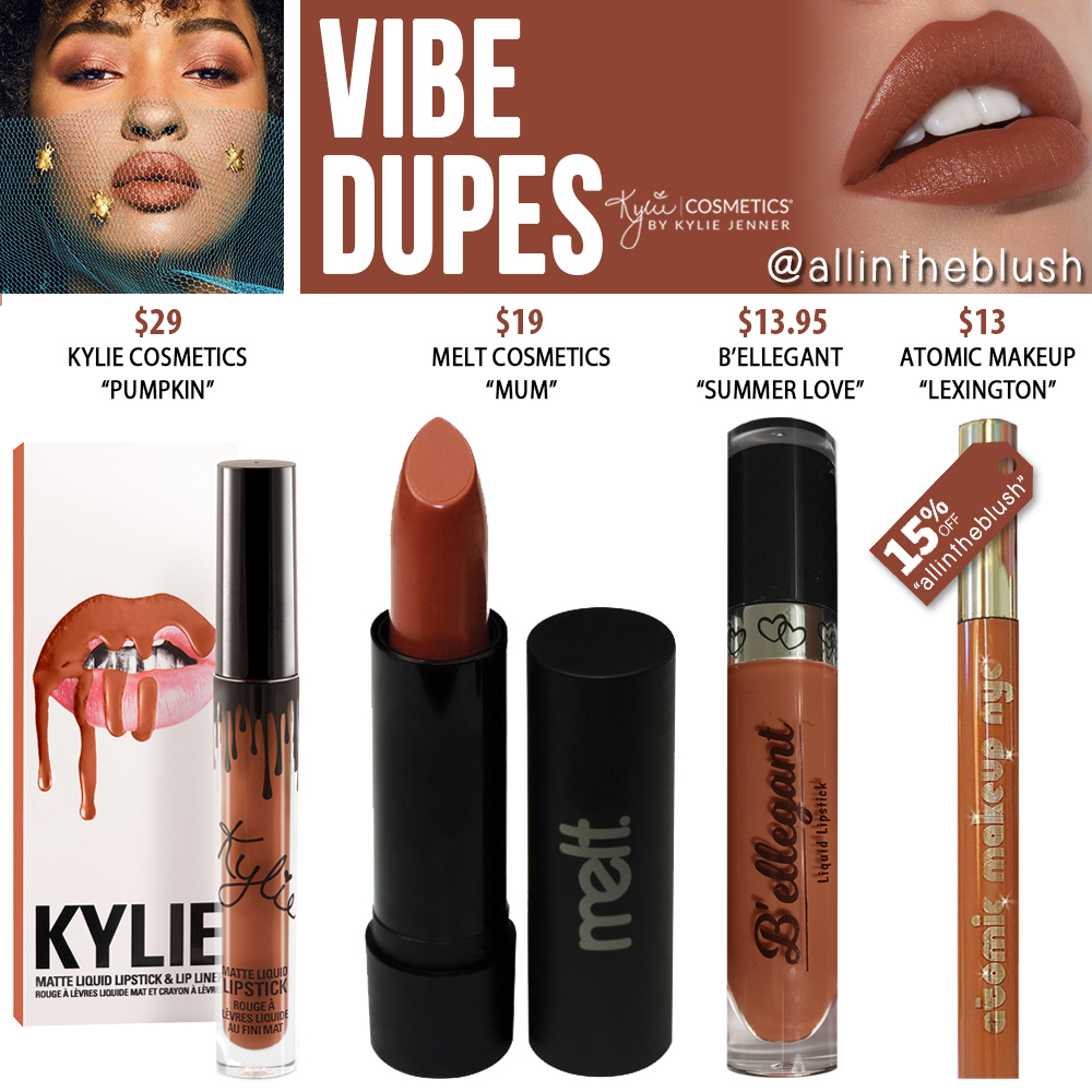 Kylie Cosmetics Vibe Velvet Liquid Lipstick Dupes