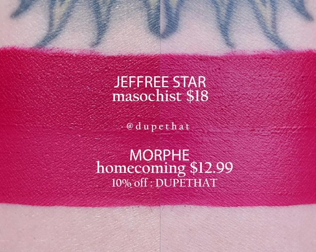 Jeffree Star Masochist Velour Liquid Lipstick Dupes