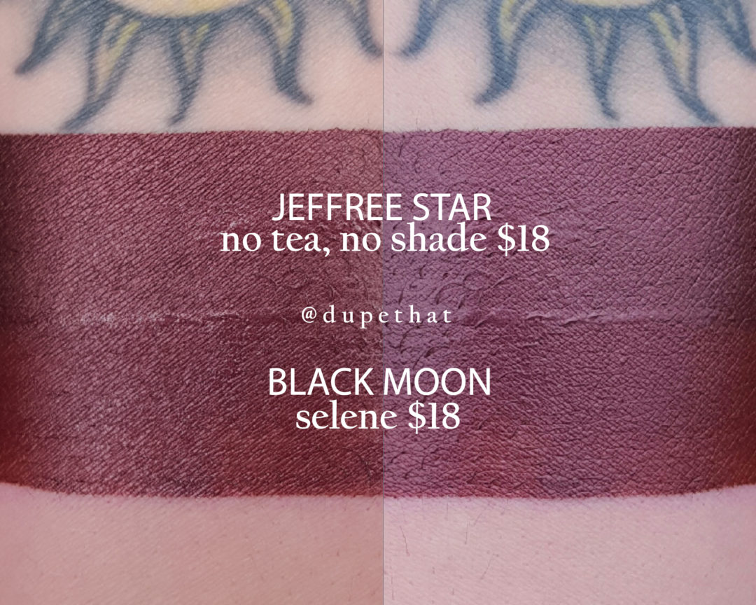 Jeffree Star No Tea, No Shade Velour Liquid Lipstick Dupes. 