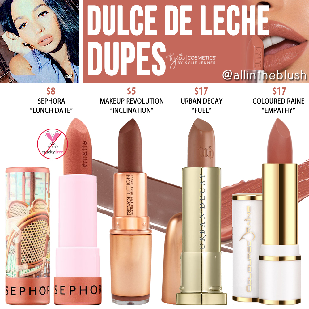 Kylie Cosmetics Dulce de Leche Silver Series Lipstick Dupes