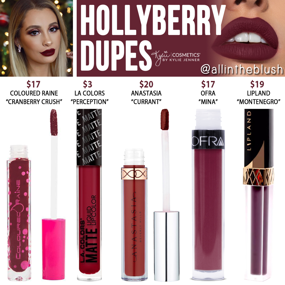 Kylie Cosmetics Hollyberry Liquid Lipstick Dupes