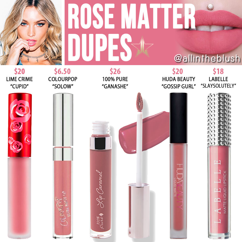 Jeffree Star Rose Matter Velour Liquid Lipstick Dupes