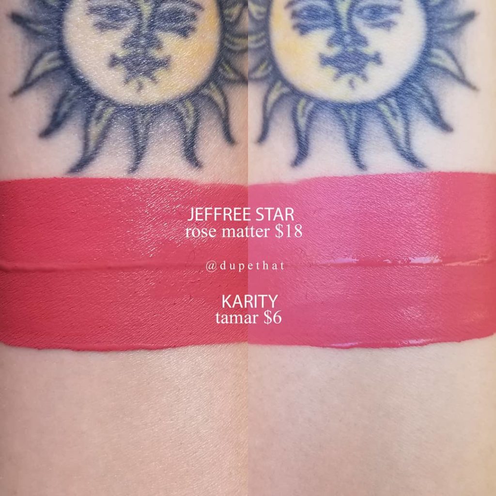 Jeffree Star Rose Matter Velour Liquid Lipstick Dupes