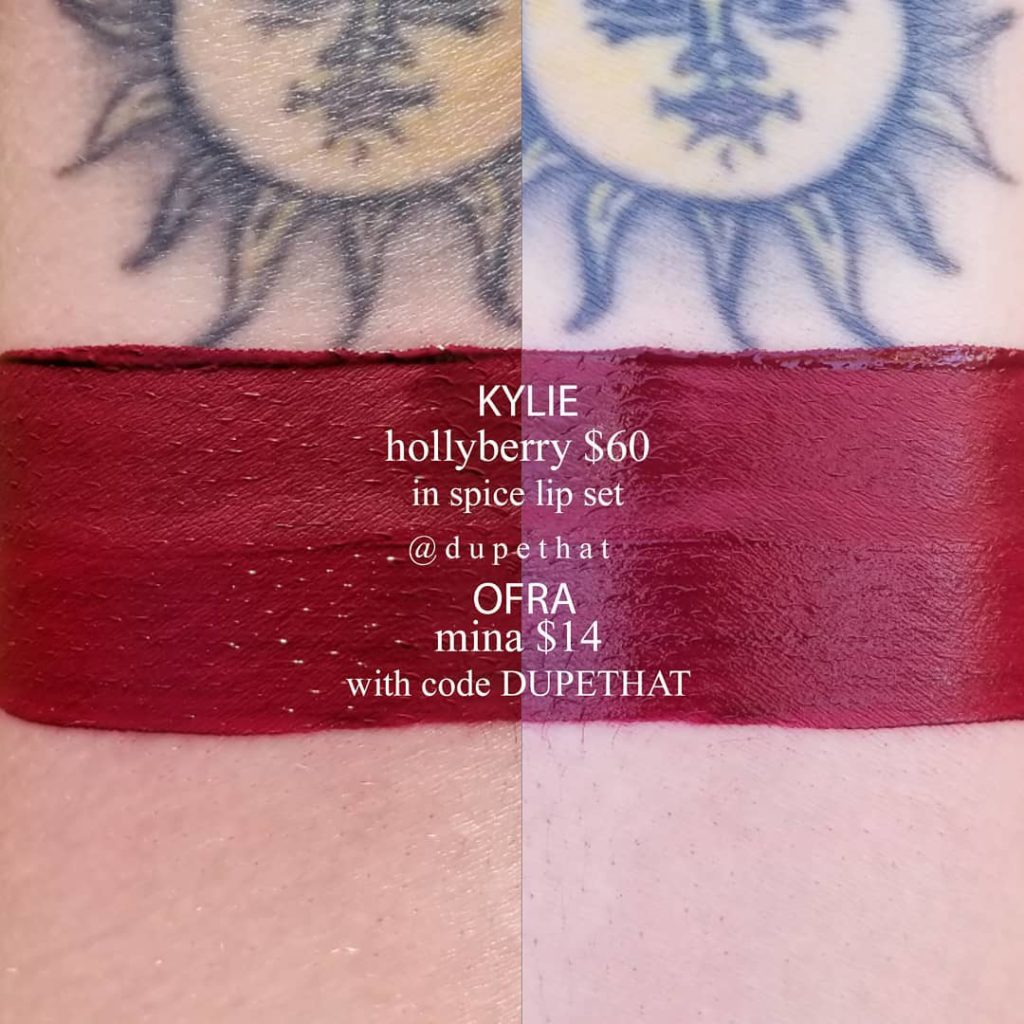 Kylie Cosmetics Hollyberry Liquid Lipstick Dupes