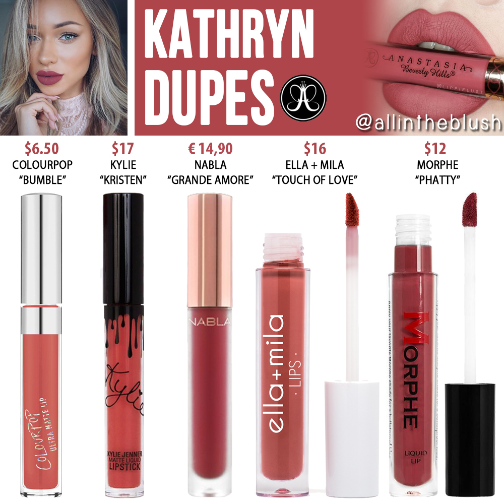 Anastasia Beverly Hills Kathryn Liquid Lipstick Dupes