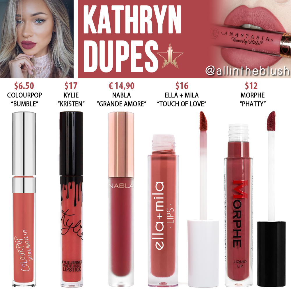 Anastasia Beverly Hills Kathryn Liquid Lipstick Dupes