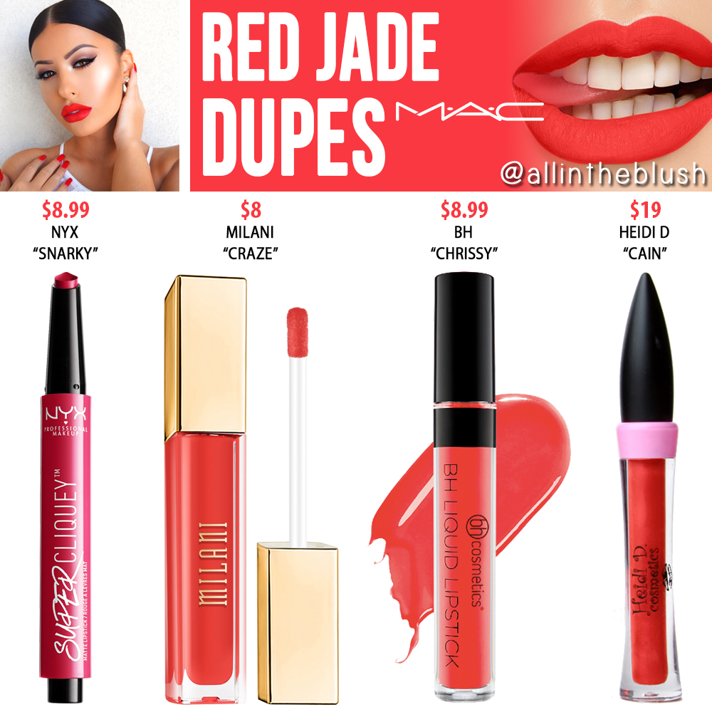 MAC Red Jade Retro Matte Liquid Lipcolour Dupes