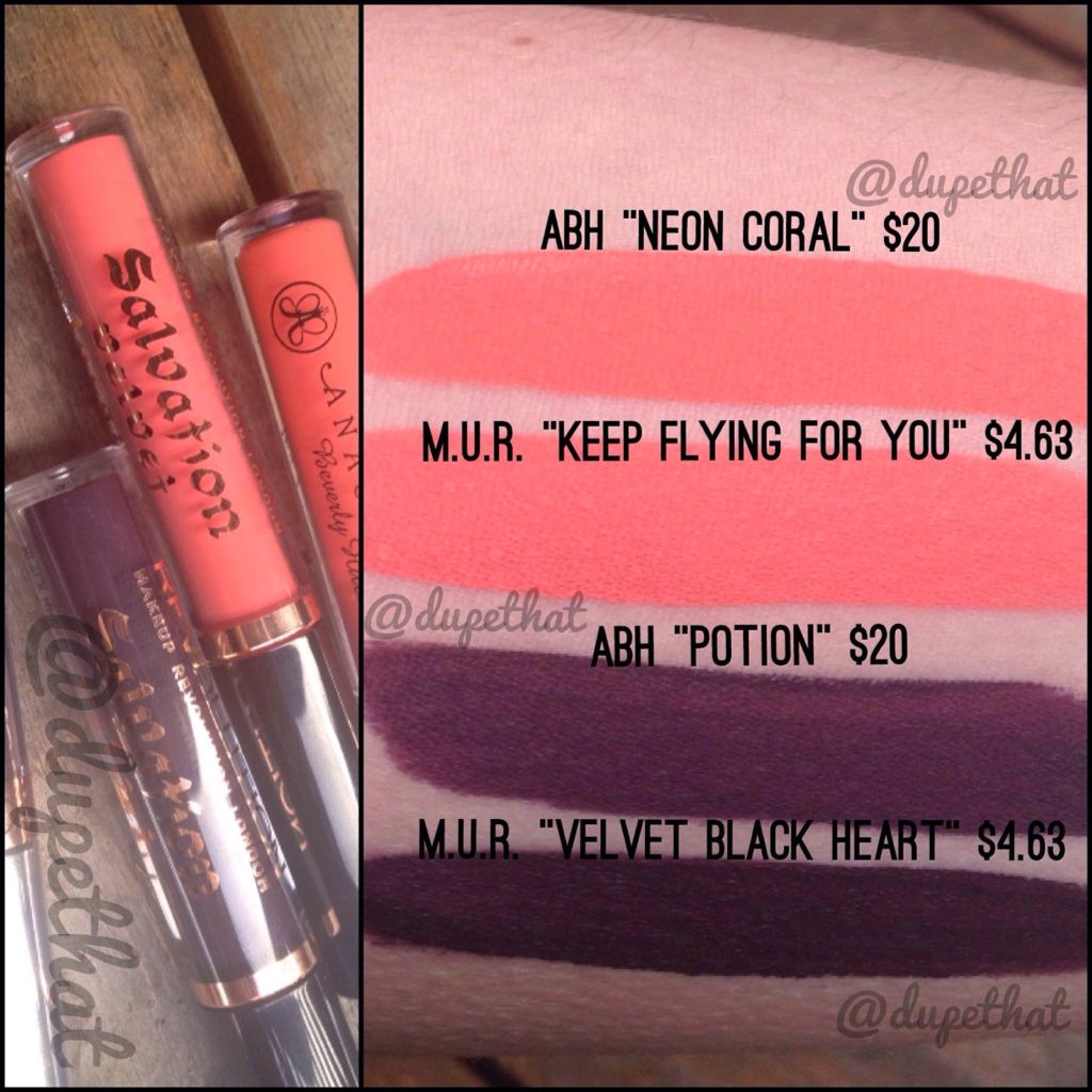 Anastasia Beverly Hills Potion Liquid Lipstick Dupes