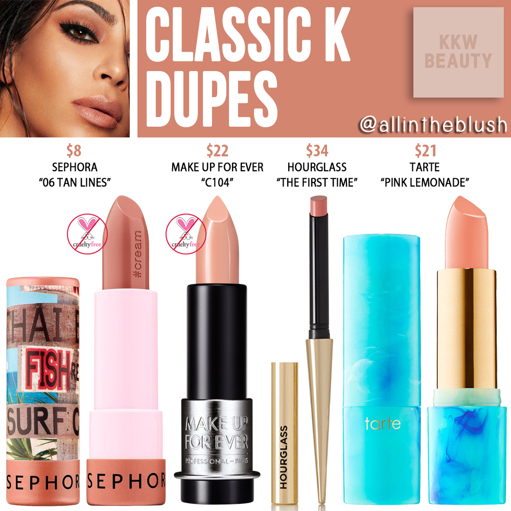 KWW Beauty x Mario Classic K Crème Lipstick Dupes