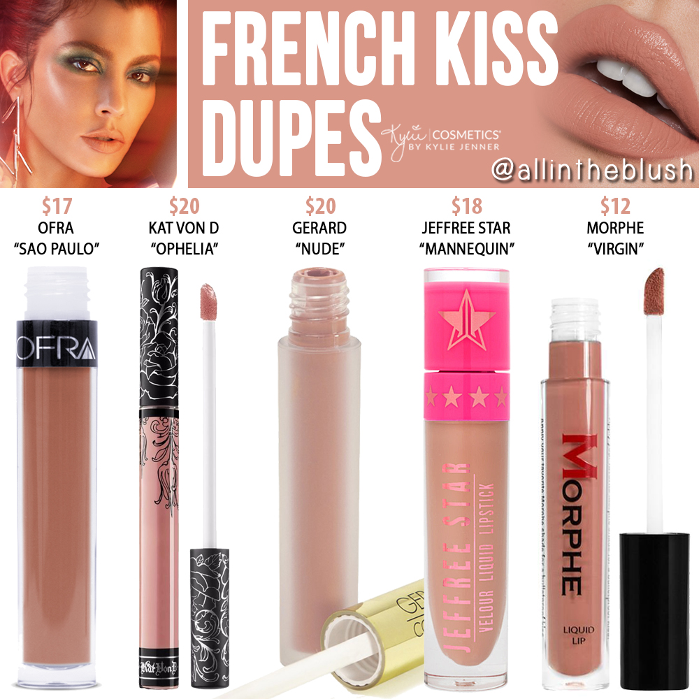 Kylie Cosmetics French Kiss Velvet Liquid Lipstick Dupes (KYLIE X KOURTNEY)