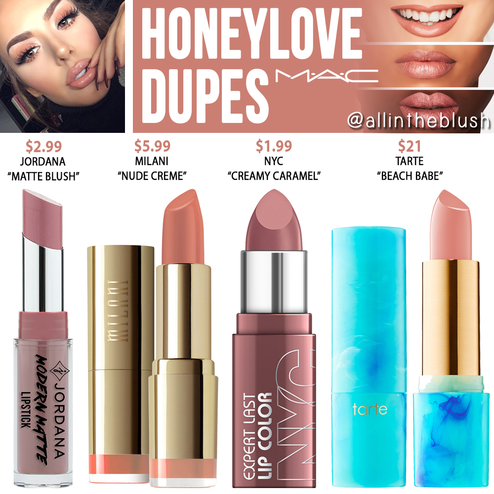 MAC Honeylove Lipstick Dupes - All In The Blush