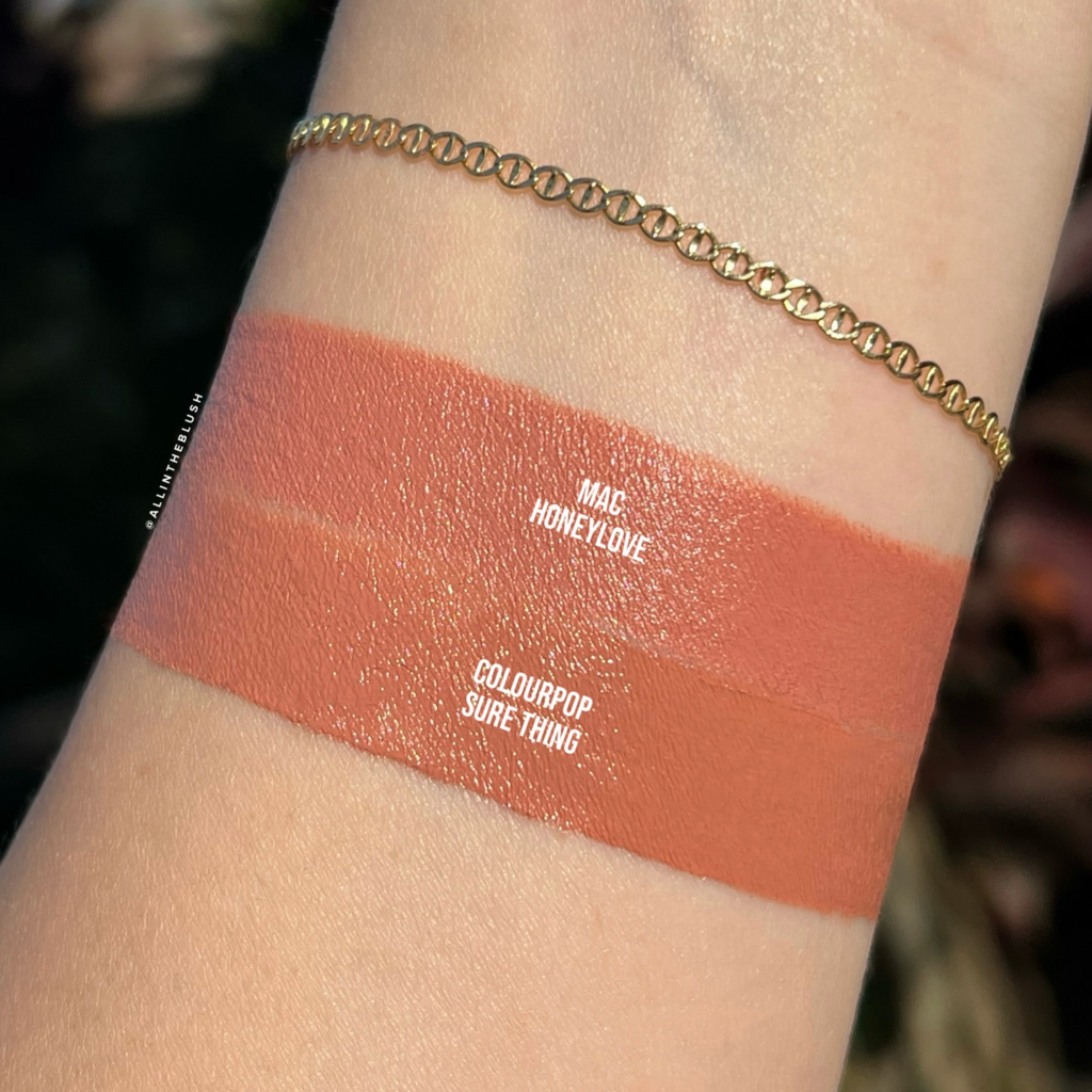 MAC Honeylove and ColourPop Sure Thing Lippie Stix Swatches