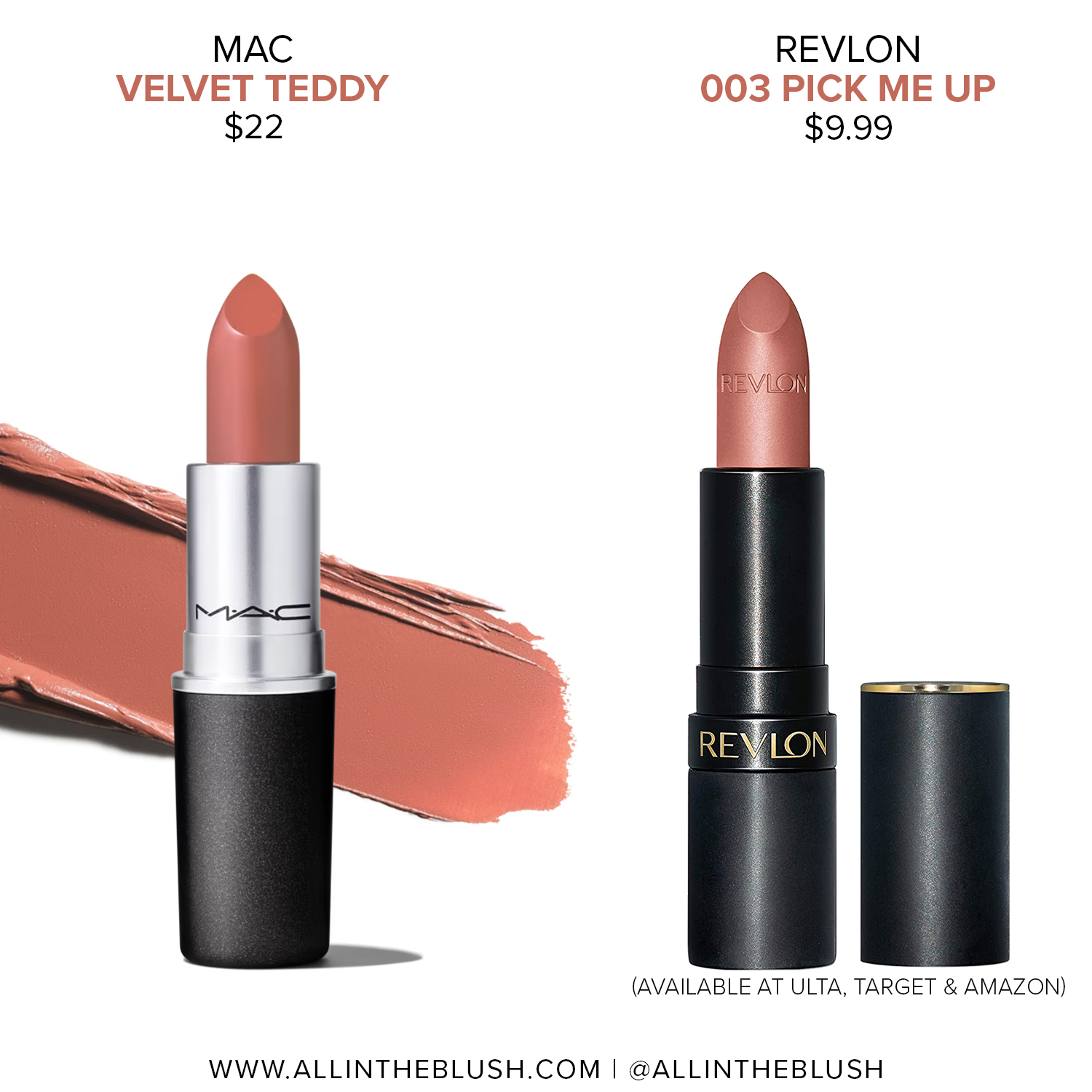 MAC Velvet Teddy Lipstick Dupes - All In The Blush