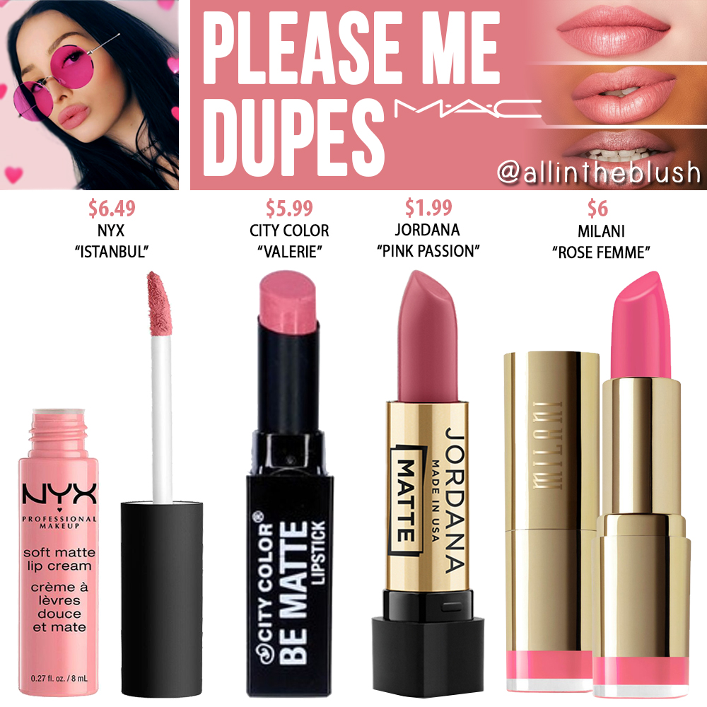 MAC Please Me Lipstick Dupes