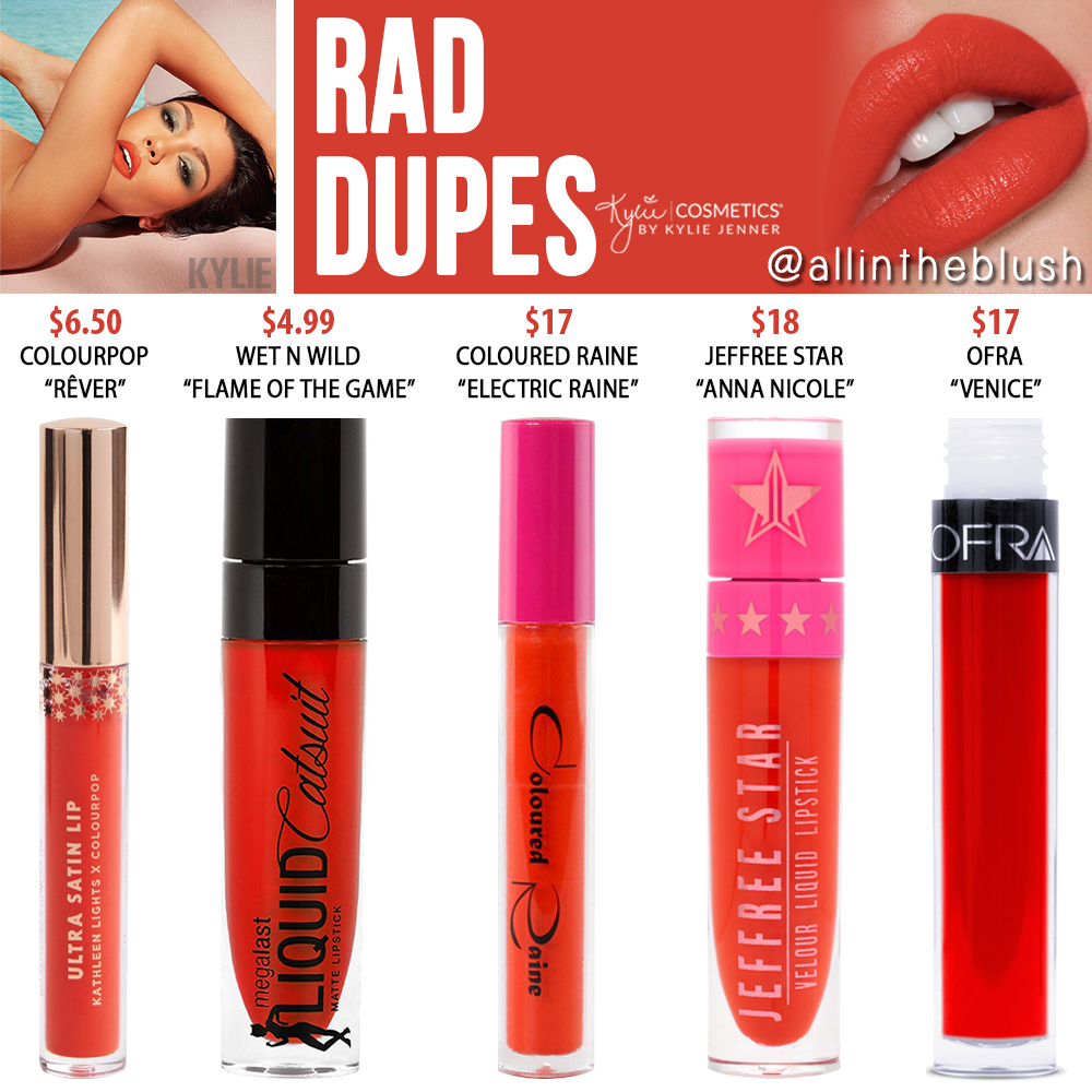 Kylie Cosmetics Rad Velvet Liquid Lipstick Dupes (Kylie x Kourtney)
