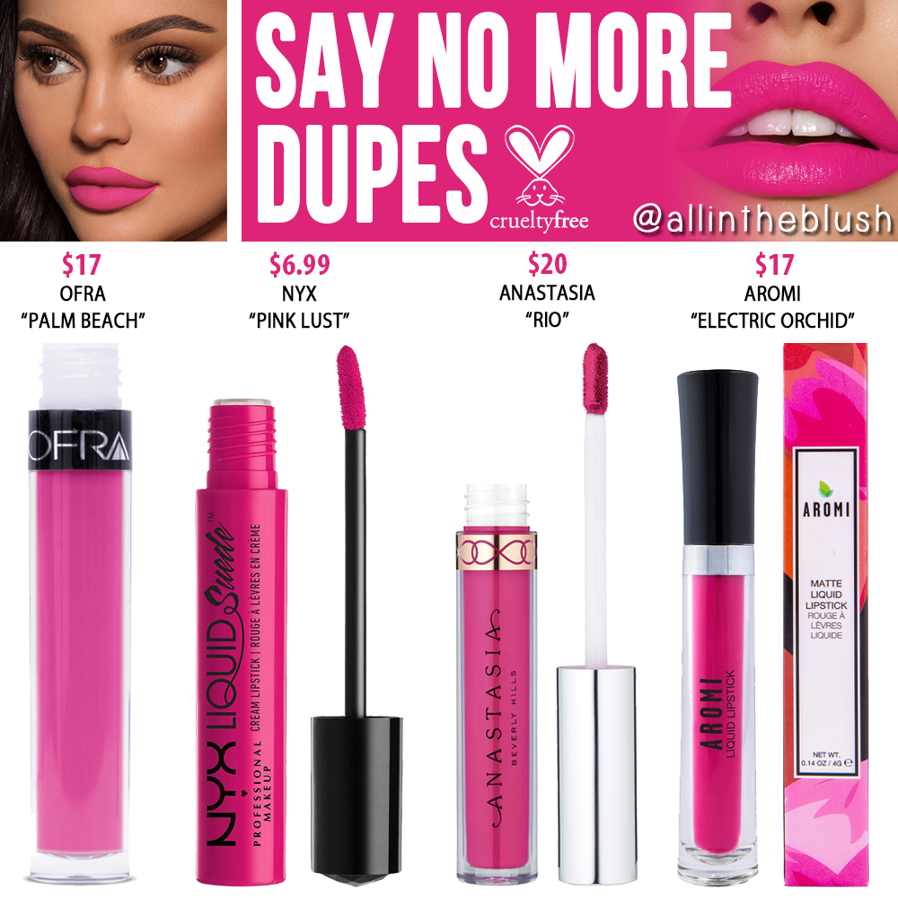 Kylie Cosmetics Say No More Velvet Liquid Lipstick Dupes