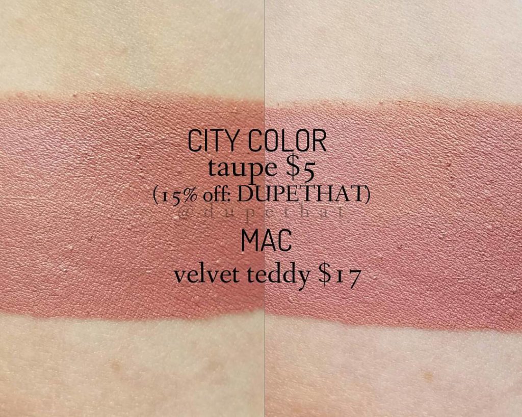 MAC Velvet Teddy Lipstick Dupes