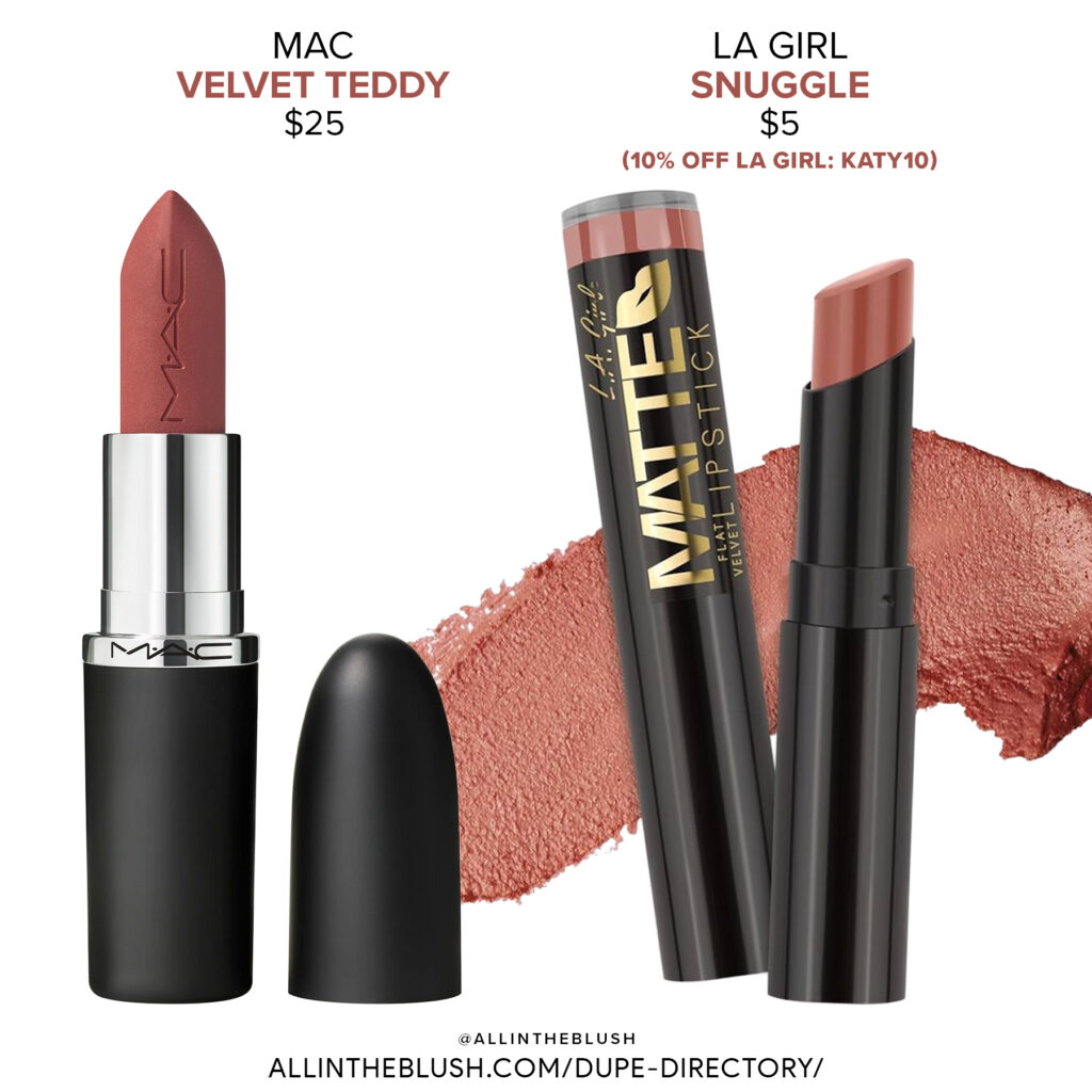 MAC Velvet Teddy Lipstick Dupes