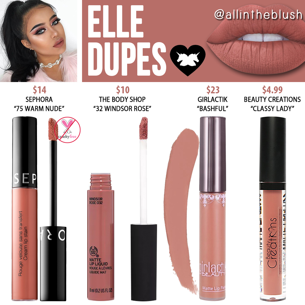 Lime Crime Elle Velvetine Dupes