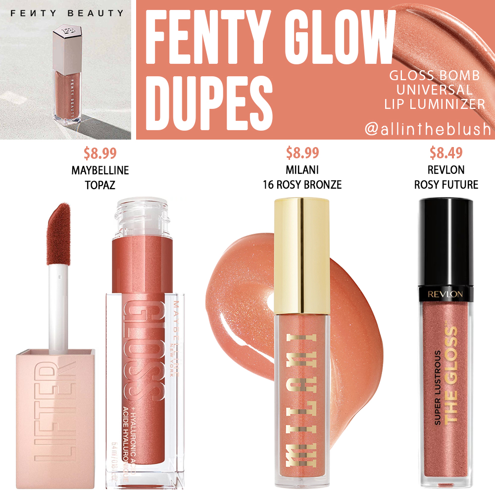 Fenty Beauty Fenty Glow Gloss Bomb Dupes All In The Blush