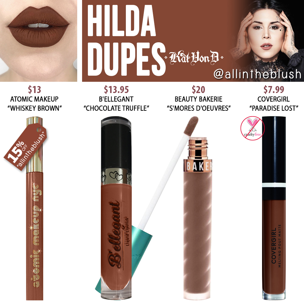 als je kunt Beperking patroon Kat Von D Hilda Everlasting Liquid Lipstick Dupes - All In The Blush