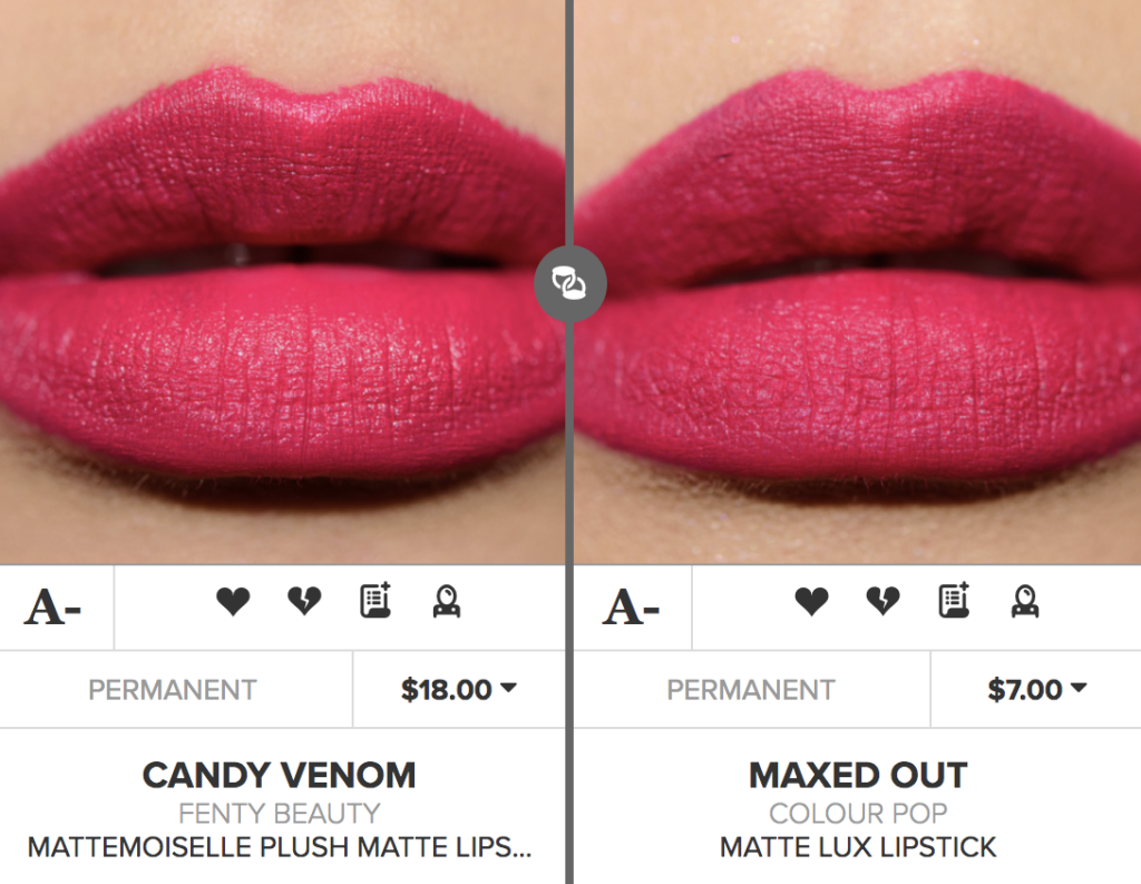 Fenty Beauty Candy Venom Mattemoiselle Plush Matte Lipstick Dupes